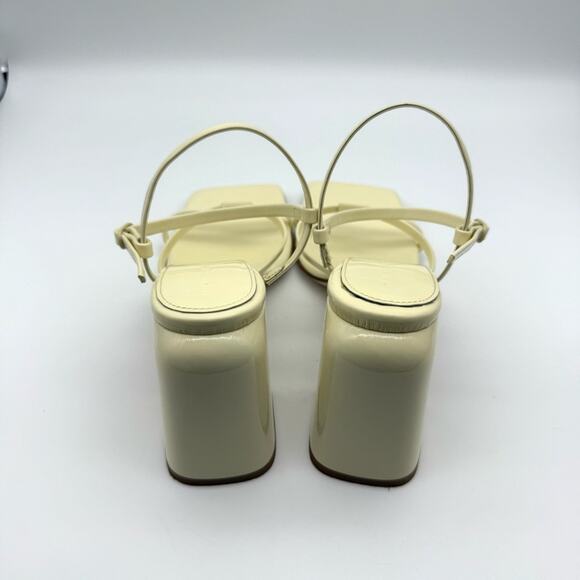 Dear Frances Cleo Sandal Block Heel Cream Pale Butter Yellow IT EU 37 US 7 - Picture 5 of 16
